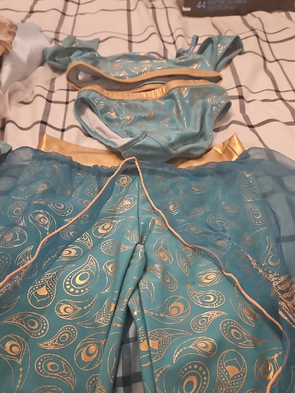 Disney Teal and Gold Princess Dress Top